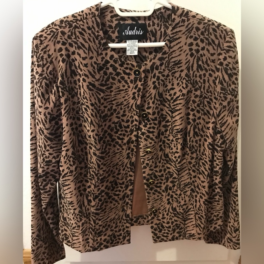 Brown Animal Print Women's Jacket